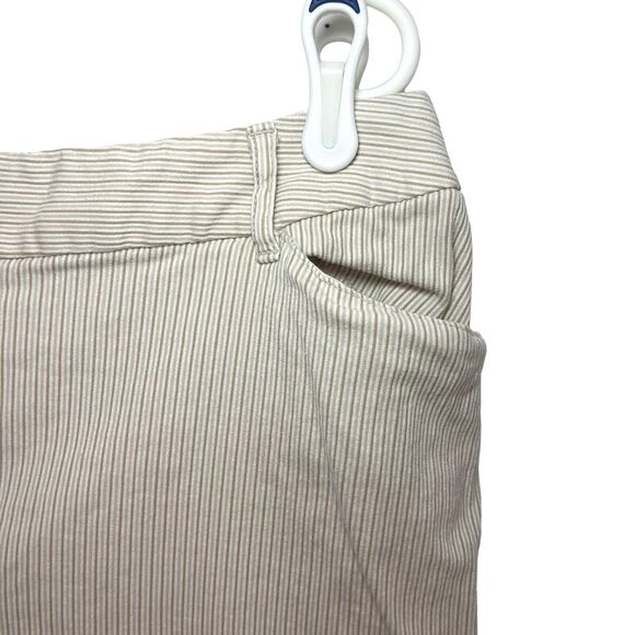 St. John's Bay Stretch Women's Cream & Tan Striped Spandex Blend Capris Size 18W - Picture 3 of 13